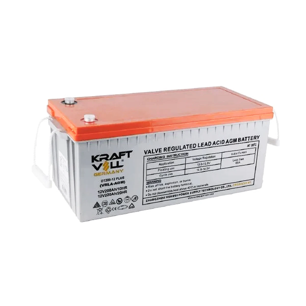 Kraftvoll 12 V 220 Ah Plus VRLA AGM Deep Cycle Akü