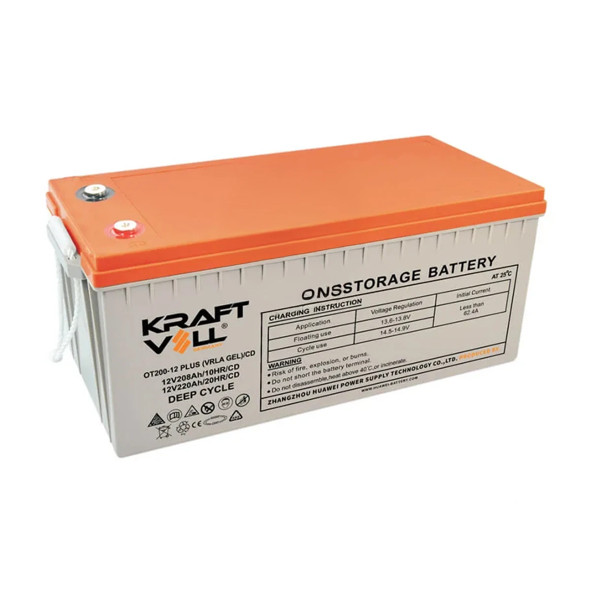 Kraftvoll 12 V 220 Ah Plus VRLA Gel Deep Cycle Akü