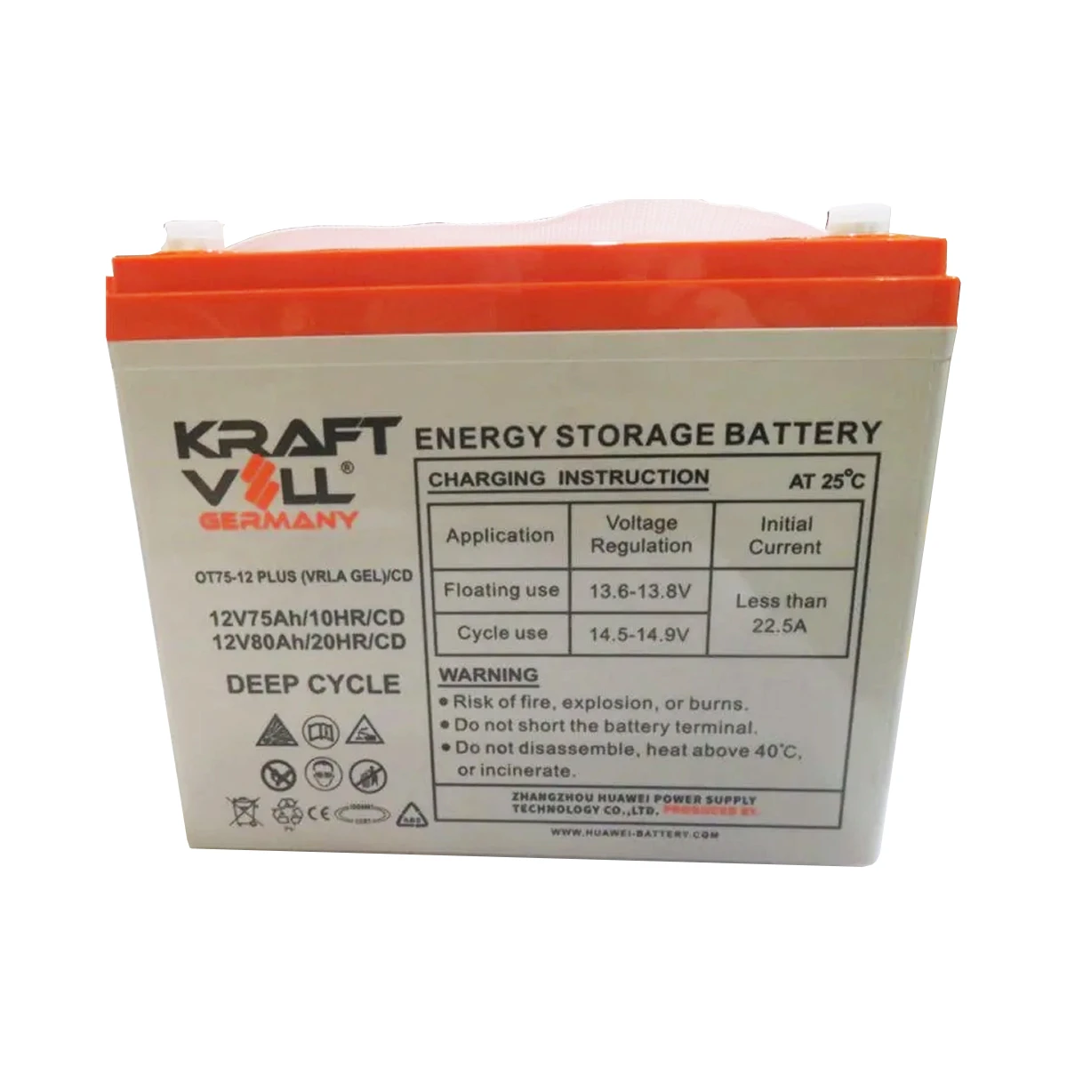 Kraftvoll 12 V 80 Ah Plus VRLA AGM Deep Cycle Akü